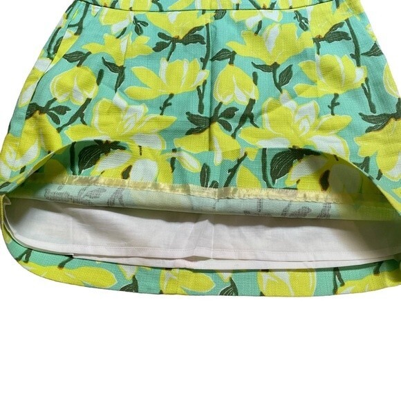 J Crew Womens Size 6 Floral Straight Above Knee Pencil Skirt Yellow and Blue - Picture 8 of 14
